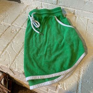 Green terry cloth skirt